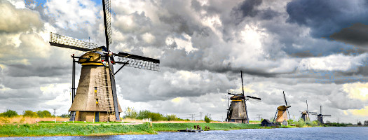 Windkraft im Polder - Mühlen in Kinderdijk